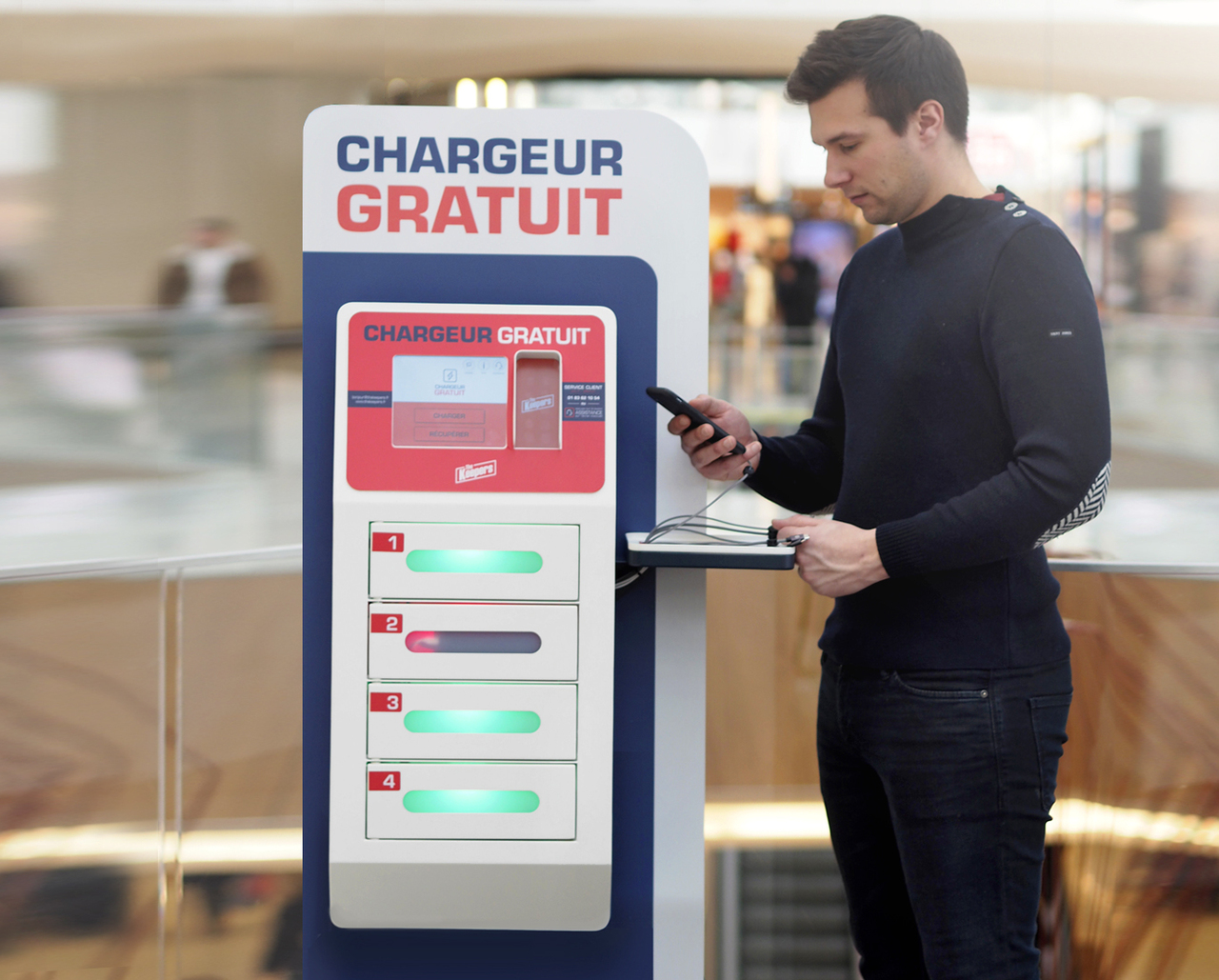 Le meilleur service de recharge de téléphones pour centre commercial