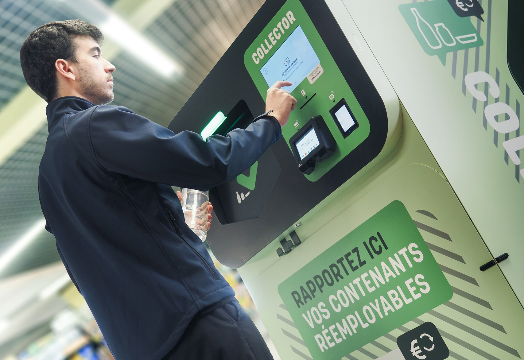 Le Collector en fonctionnement dans un supermarché
