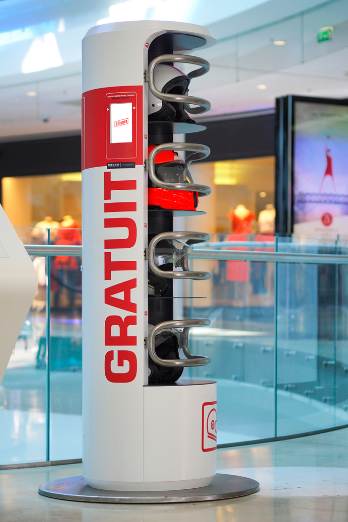 Consigne à casques de moto pour grands magasins de retail