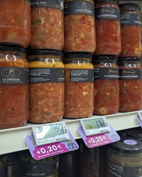 Bocaux de sauce réemployables, étiquette de prix avec la consigne